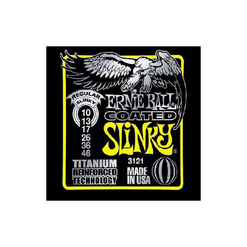 Juego Cuerdas Guitarra Eléctrica Ernie Ball Coated Titanium Regular Slinky 10-46