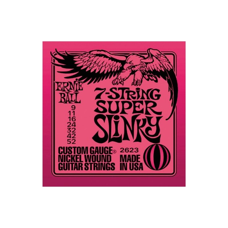 Juego Eléctrica 7 Cuerdas Ernie Ball 7 Strings Super Slinky 09-52 2623