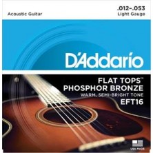 D'Addario Eft16 Flat Tops Phosphor Bronze Regular 12-53