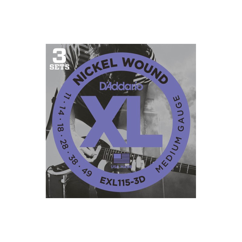 EXL115-3D DAddario Exl115-3D-Xl Blues/Jazz 11-49 3 Sets