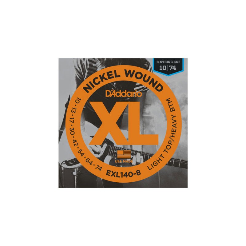 019260 DAddario Exl140-8 Light Top/Heavy Bottom 10-74 8 Cuerdas
