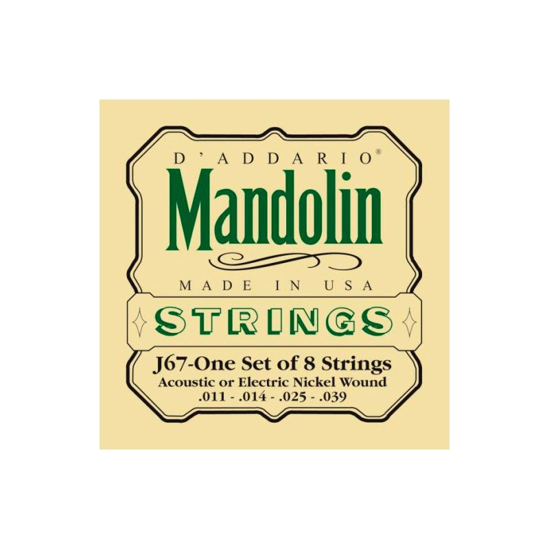 Juego Cuerdas Mandolina DAddario J67 Nickel Mandolin Strings Medium 11-39