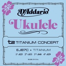 D'Addario Ej87C Titanium Ukulele Concert