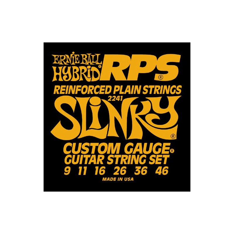 Juego Cuerdas Guitarra Eléctrica Ernie Ball 2241 Rps Reinforced Plain Hybrid Slinky 09-46