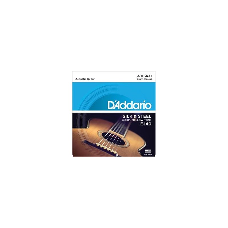 Juego Cuerdas Guitarra Acústica DAddario Ej40 Silk & Steel 11-47