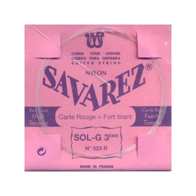 Cuerda Suelta Clásica 3ª Savarez 523-R Carta Roja