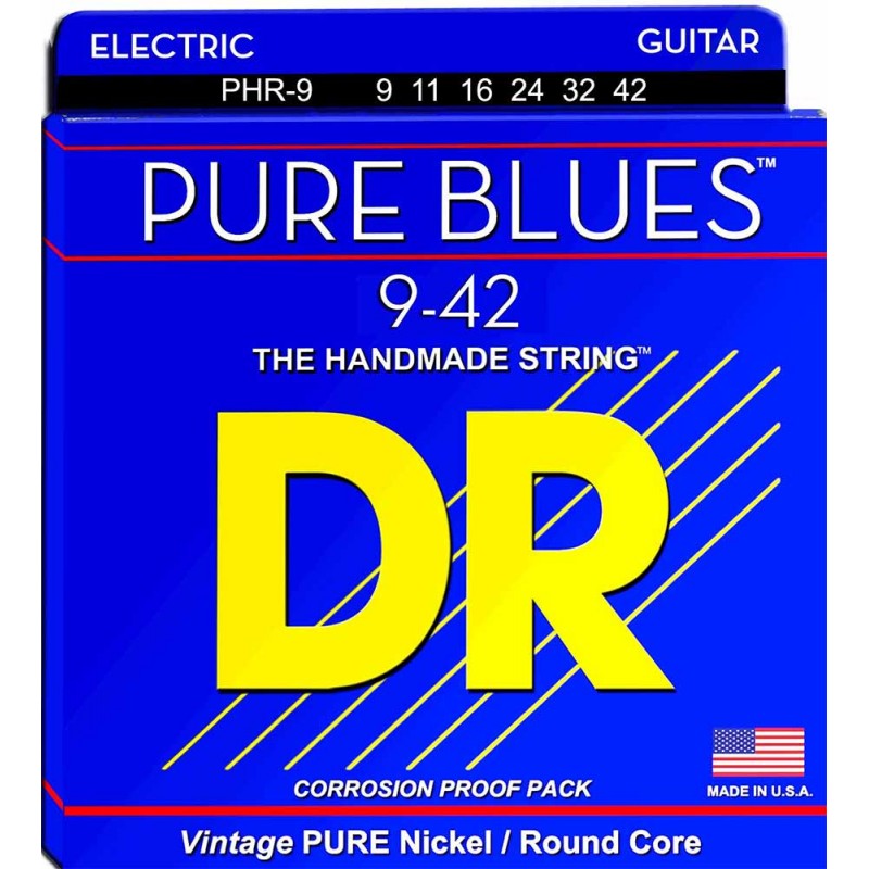 Juego Cuerdas Guitarra Eléctrica DR Strings PHR-9 Pure Blues