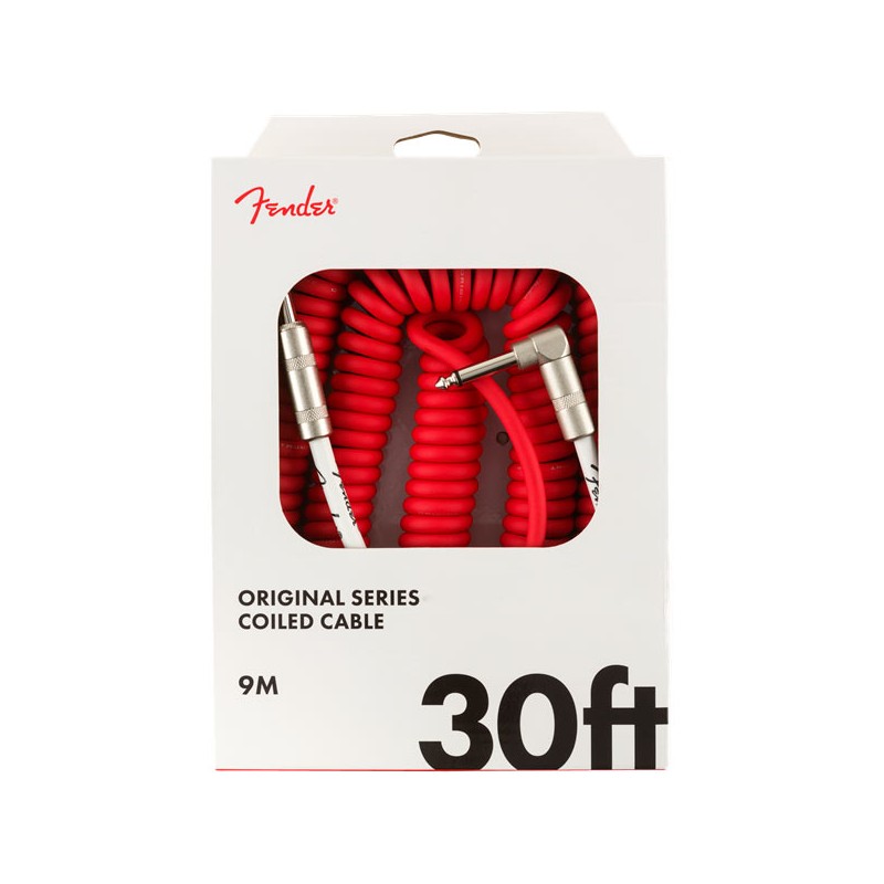 Cable Instrumento Fender Original Series Coil Cable Straight-Angle 9m Fiesta Red