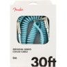 Fender Original Series Coil Cable Straight-Angle 9m Daphne Blue