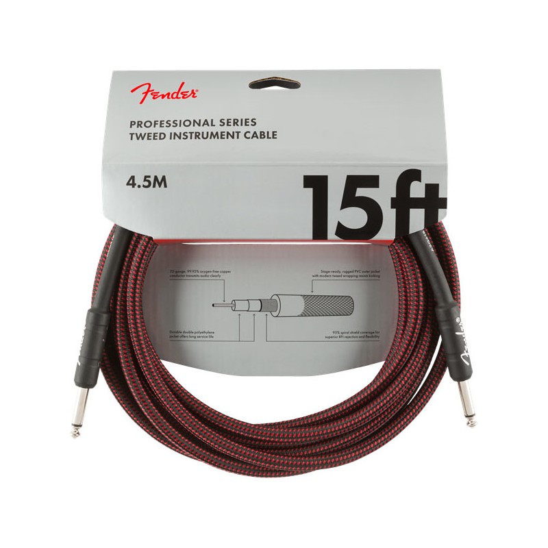 Cable Instrumento Fender Professional Series Instrument Cable 4,5m Red Tweed