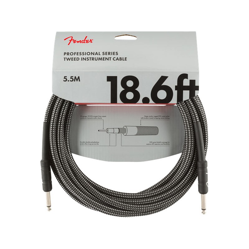 Cable Instrumento Fender Professional Series Instrument Cable 5,5m Gray Tweed