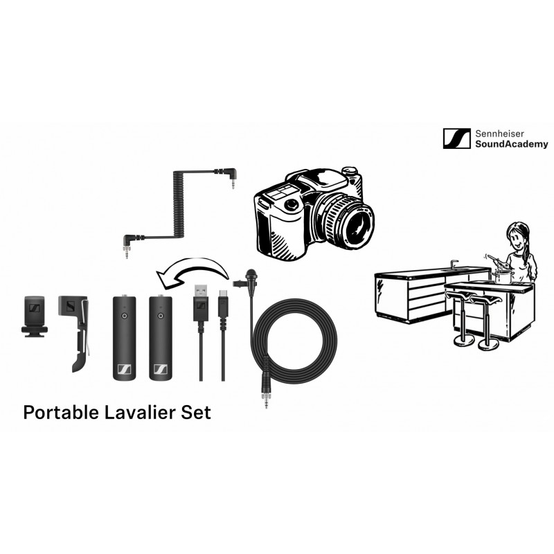 Sistema Inalámbrico Solapa Sennheiser XSW-D Portable Lavalier Set TX/RX Minijack