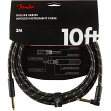 Fender Deluxe Series Instrument Cable Straight-Angle 3m Black Tweed