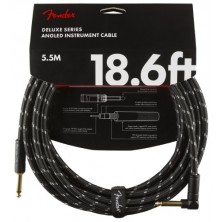 Fender Deluxe Series Instrument Cable Straight-Angle 5.5m Black Tweed