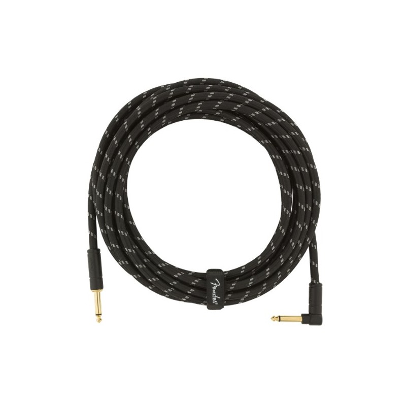Cable Instrumento Fender Deluxe Series Instrument Cable Straight-Angle 5.5m Black Tweed