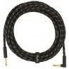 Fender Deluxe Series Instrument Cable Straight-Angle 5.5m Black Tweed