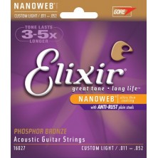 Elixir Nanoweb Phosphor Bronze Cel16027 Custom Light 11-52