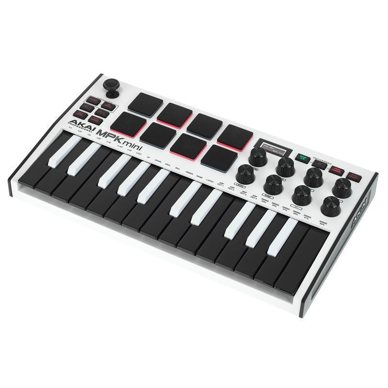 AKAI Professional MPK Mini MK3 | Controlador de teclado MIDI USB de 25  teclas con 8 almohadillas de percusión con retroiluminación, 8 botones y