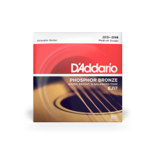Juego Cuerdas Guitarra Acústica DAddario Ej17 Phosphor Bronze Medium 13-56