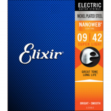Elixir Nanoweb 12002 Extra Light 09-42 Juego Cuerdas Guitarra Eléctrica