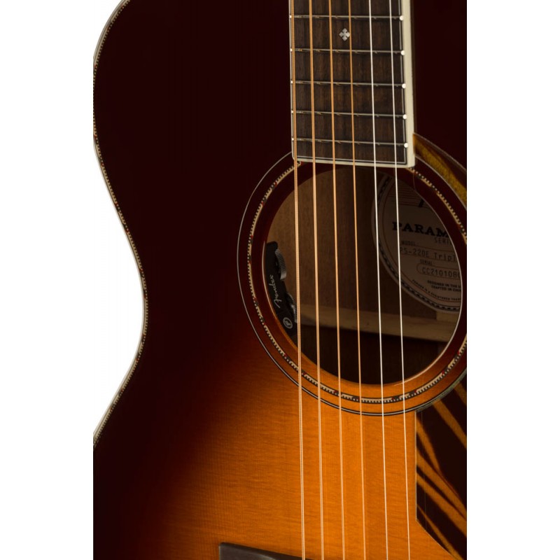 Guitarra Electroacústica Fender PO-220E Paramount 3-Tone Vintage Sunburst