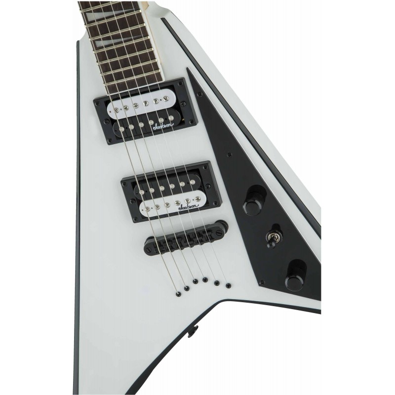 Guitarra Eléctrica Sólida Jackson JS32T Rhoads AH White with Black Bevels