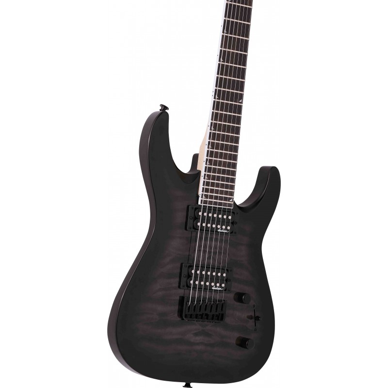 Guitarra Eléctrica 7 Cuerdas Jackson JS22Q-7 Dinky HT Transparent Black Burst