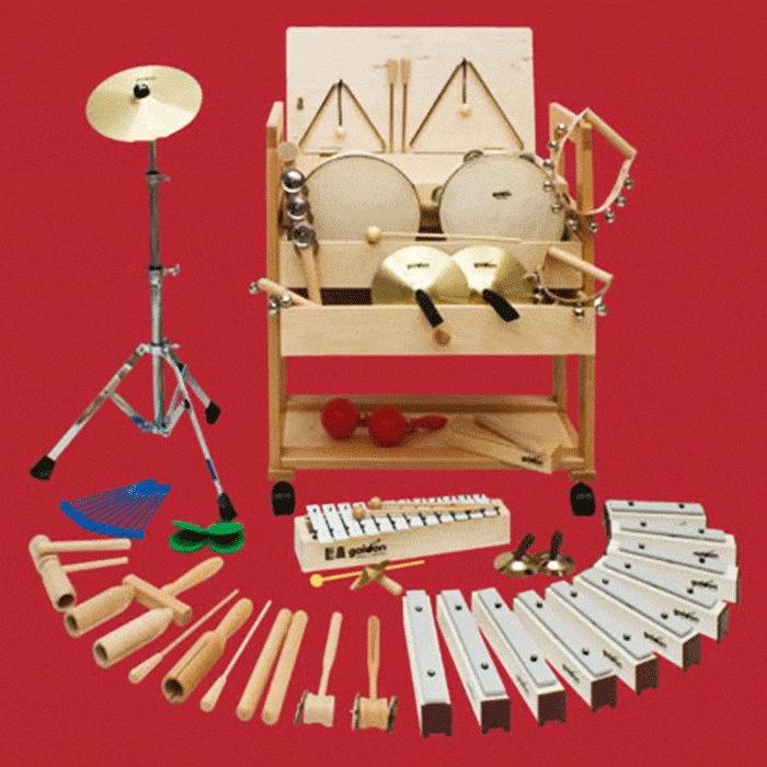 Instrumentos de percusión escolar para estudiantes infantiles