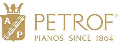Logo de la marca de pianos Petrof