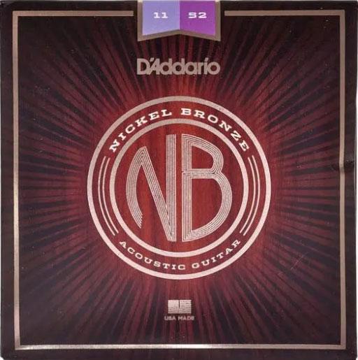 Cuerdas de guitarra acústica D'Addario Nickel Bronze 11-52
