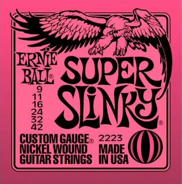 Cuerdas de guitarra eléctrica Ernie Ball Super Slinky 09-42