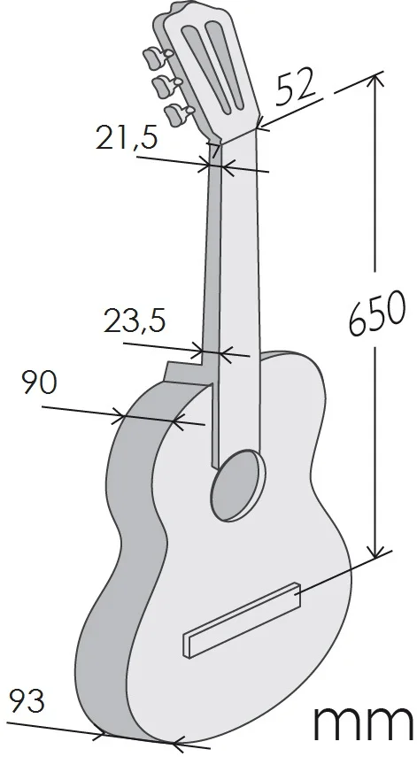 Medidas de la guitarra Alhambra 5F