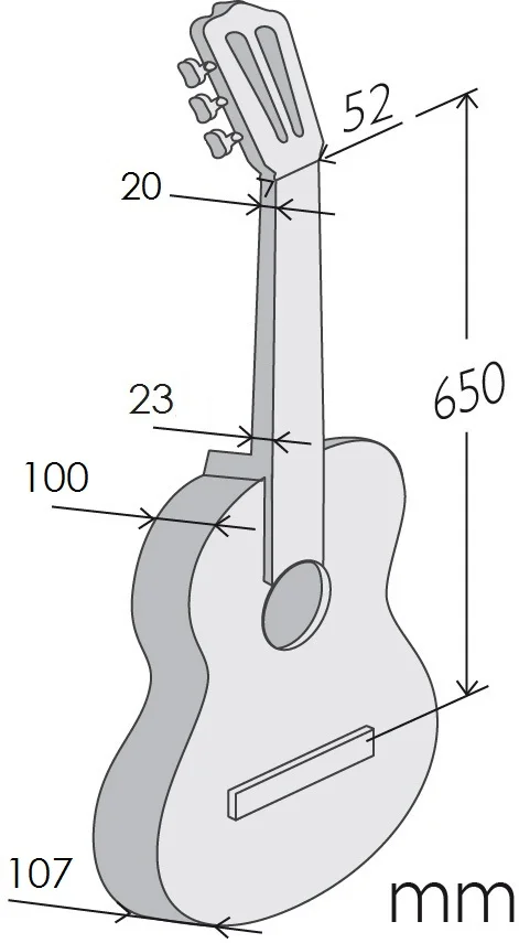 Medidas de la guitarra Alhambra 10Fp