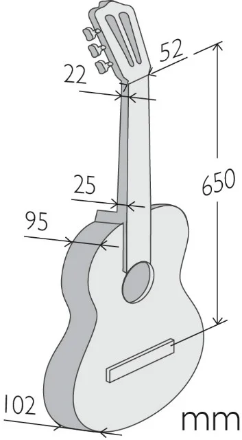Medidas de la guitarra Alhambra 3C