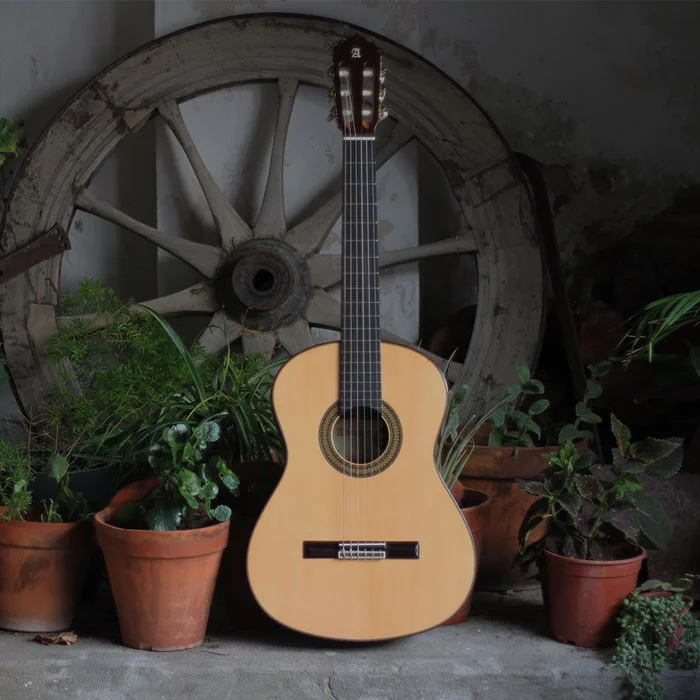Guitarra Alhambra 7P A en un patio