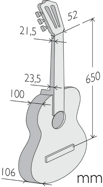 Medidas de la guitarra Alhambra 10 Premier